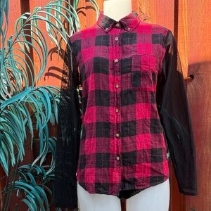 Poof! Red and Black Checkered Shirt Size M